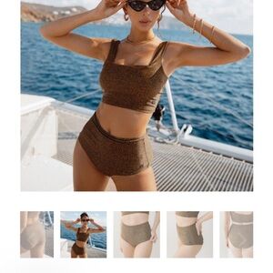 Albion Women's Swimwear in Black and Tan